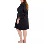 Plus Size Lace-Trim Satin Robe, Created for Macy's