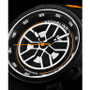 Men's Black Rubber Silicone Strap with Orange Stripe Watch 44mm