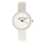 Unisex Blade White Leatherette Strap Watch 37mm