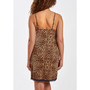 Women's Chiya Leopard Chemise with Lace Trim and Front Lace Slit