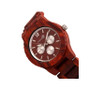 Bonsai Wood Bracelet Watch W/Day/Date Red 45Mm