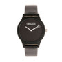 Unisex Splat Black Leatherette Strap Watch 38mm