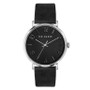 Men's Phylipa Black Leather Strap Watch 43mm