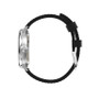 Black Dial with Silver Tone Steel and Black Leather Watch 44 mm
