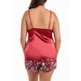 Jenna Plus Size Contrast Satin Tank and Floral Short Set