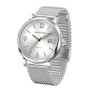 Sunray White Dial with Silver Tone Steel and Silver Tone Steel Mesh Watch 44 mm