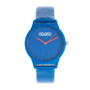 Unisex Splat Blue Leatherette Strap Watch 38mm