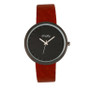 Quartz The 6000 Dark Brown Leatherette Watch 43mm