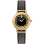 Women's Swiss Greca Chic Black Leather Strap Watch 36mm