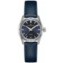 Women's Swiss Automatic Jazzmaster Performer Blue Leather Strap Watch 34mm