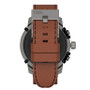 Men's Touchscreen Griffed Brown Leather Strap Smartwatch, 48mm