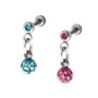 Bodifine Stainless Steel Set of 2 Crystal and Resin Tragus