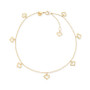 Heart Charm Anklet in 14k Gold