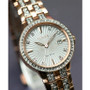 Women's Eco-Drive Crystal Accent Rose Gold-Tone Stainless Steel Bracelet Watch 28mm EW2348-56A