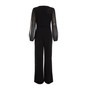 Women's Black Chiffon Buckle Palazzo Jumpsuit