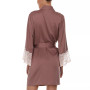 Kit Heart Lace Matte Charmeuse Wrap Robe