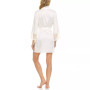 Kit Heart Lace Matte Charmeuse Wrap Robe