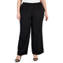 Plus Size Wide Leg Ribbed Trim Pants