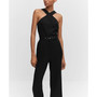 Women's Belted Halter-Neck Jumpsuit