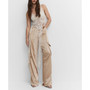 Women's Satin Cargo Trousers