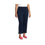 Lands' End Women's Plus Size Starfish High Rise Pull On Knit Denim Straight Crop Jeans - 1x - Dark Indigo