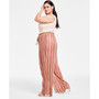 Trendy Plus Size Striped Crochet Pants