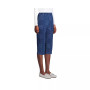 Women's Petite Sport Knit Denim High Rise Elastic Waist Pull On Capri Pants
