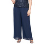 Plus Size Chiffon Wide-Leg Pull-On Pants
