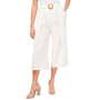 Women's Wide-Leg Belted-Waist Cropped Culotte Pants