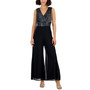 Petite Sleeveless V-Neck Metallic Jumpsuit