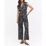 Women's Belt Printed Jumpsuit