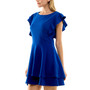 Juniors' Ruffle-Sleeve Fit & Flare Dress