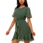Puff-Sleeve A-Line Dress