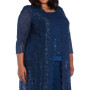 3-Pc. Plus Size Sequined Lace Pantsuit & Shell