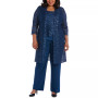 3-Pc. Plus Size Sequined Lace Pantsuit & Shell