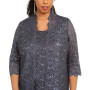 3-Pc. Plus Size Sequined Lace Pantsuit & Shell