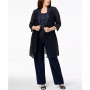 3-Pc. Plus Size Sequined Lace Pantsuit & Shell