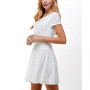 Juniors' Short Sleeve Eyelet Fit & Flare Dress