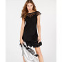 Floral-Lace Ruffled-Hem Sheath