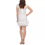 Floral-Lace Ruffled-Hem Sheath