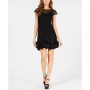 Floral-Lace Ruffled-Hem Sheath