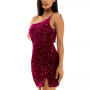 Juniors' One-Shoulder Sequined Bodycon Dress