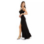 Juniors' Ruched Side-Slit Slim Gown