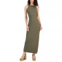 Juniors' Sleeveless Square-Neck Knit Maxi Dress