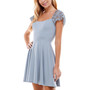 Juniors' Lace-Sleeve Mini Dress