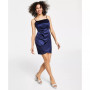 Juniors' Ruched Asymmetric Bodycon Dress