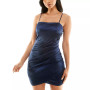 Juniors' Ruched Asymmetric Bodycon Dress