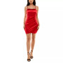 Juniors' Ruched Asymmetric Bodycon Dress