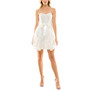 Juniors' Lace-Bodice Spiral-Ruffled Dress
