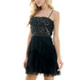 Juniors' Embellished Mesh Tiered Dress